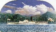 James Bard Niagara, Hudson River steamboat built 1845 France oil painting artist